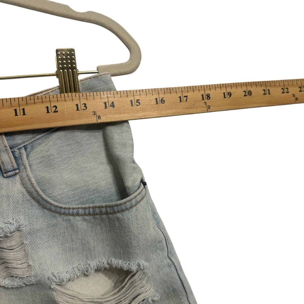 Steve & Barry's Denim Shorts Womens 29 Light WashLace Distressed Cutoff - Picture 5 of 8
